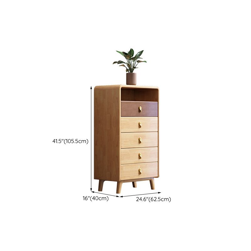 Contemporary Chest Solid Wood with Drawer Rectangle Squared Legs Accent Chest