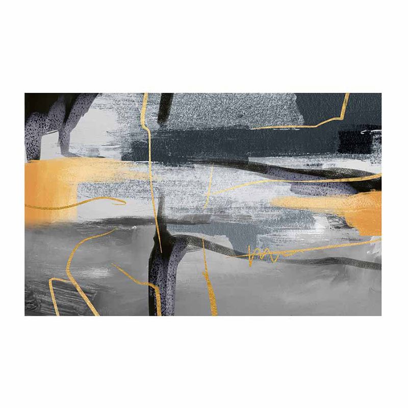 Modern Rug Funky Gray Tone Abstract Print Carpet Polyester Stain Resistant Area Rug for Living Room