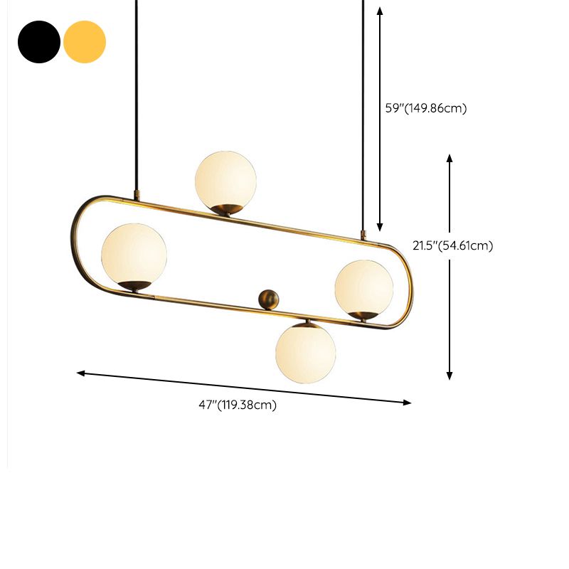 Industrial Kitchen Island Lighting Black/Golden Glass Shaded Ceiling Light
