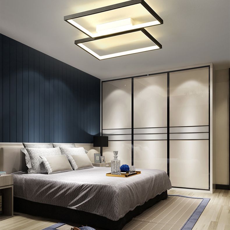 Black Shaded Ceiling Mount Light Fixture Modern LED Acrylic Ceiling Light Fixture