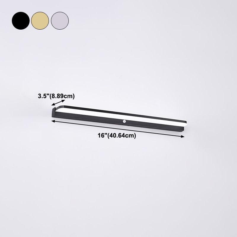Linear Sconce Light Fixture Modern Style LED Metal Wall Mounted Light with Body Induction