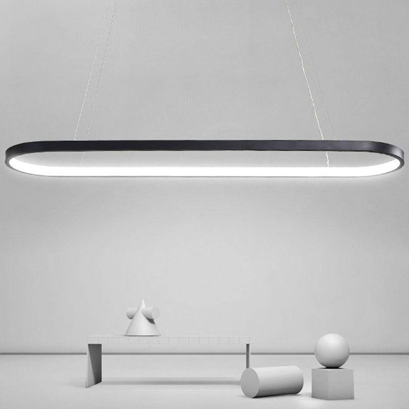 Contemporary Style Linear Shape Island Light Metal 1 Light Pendant Light Fixture