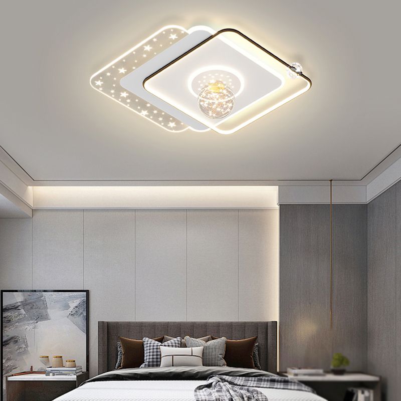 Geometric Shape Metal Flush Light Modern Style 5 Lights Flush Mount Fixture
