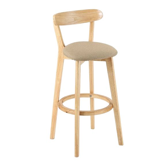 Taburete moderno sin brazos para mostrador, taburete de bar de estudio de madera con cojín y pedal