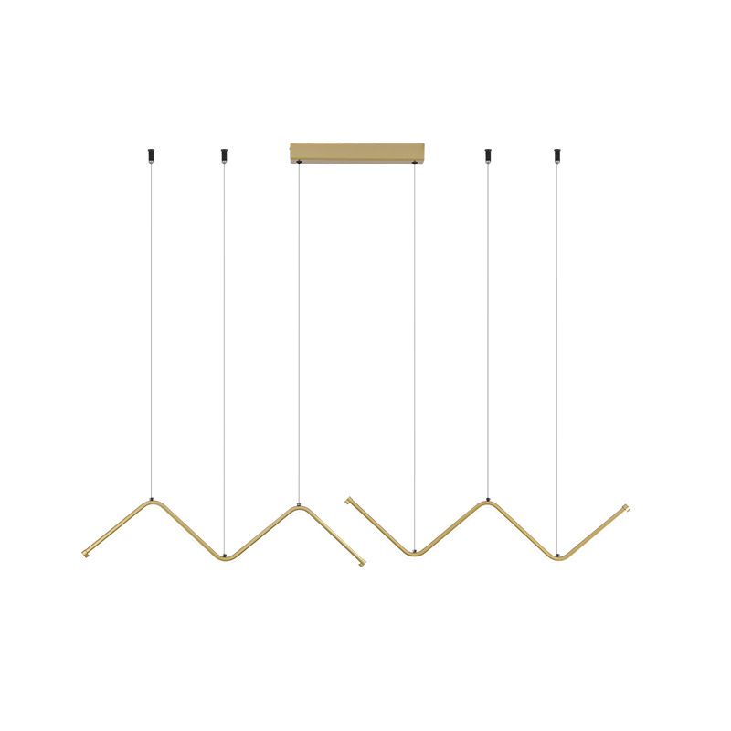 Nordic Aluminum Island Light Linear LED Island Pendant for Dining Room