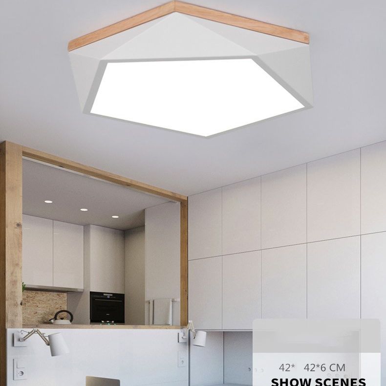 Acrylic Geometric LED Flush Mount in Modern Concise Style Iron Macaron Ceiling Light for Bedroom