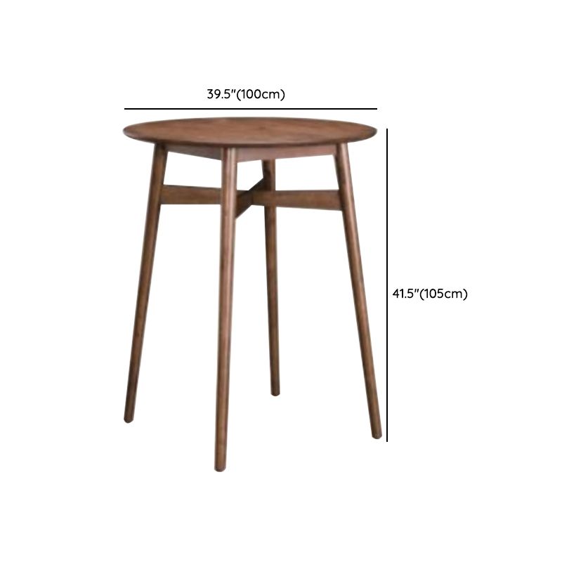 1/3/4 Pieces Table and Stool Set Contemporary Brown Solid Wood