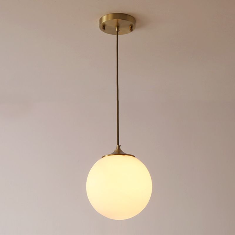 Contemporary Hanging Ceiling Light Global 1-Light White Glass Ceiling Pendant Light