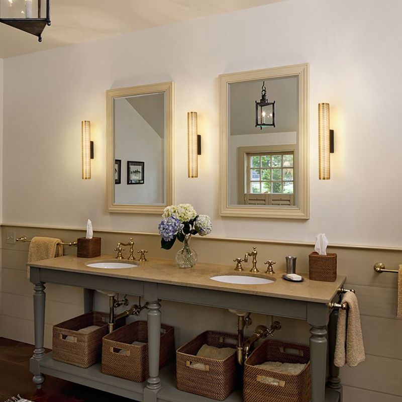 Contemporary Single Brass Bathroom Vanity Light Metal Bath Bar