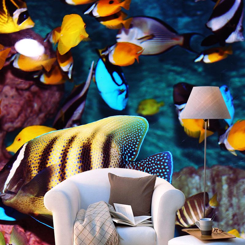 Tropical Beach Seabed Mural Wallpaper Pattern Decorative Mildew Resistant Wall Decor