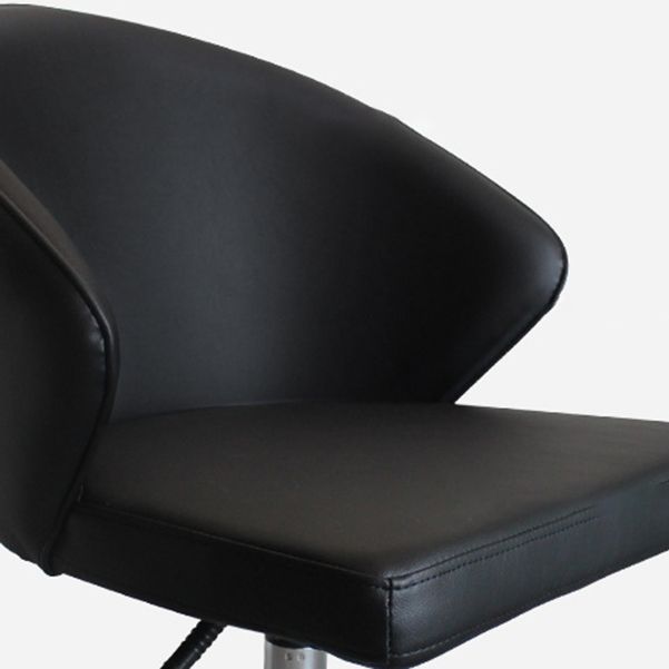 Modern Armless Black Office Chair  Height-adjustable Chair with Wheels