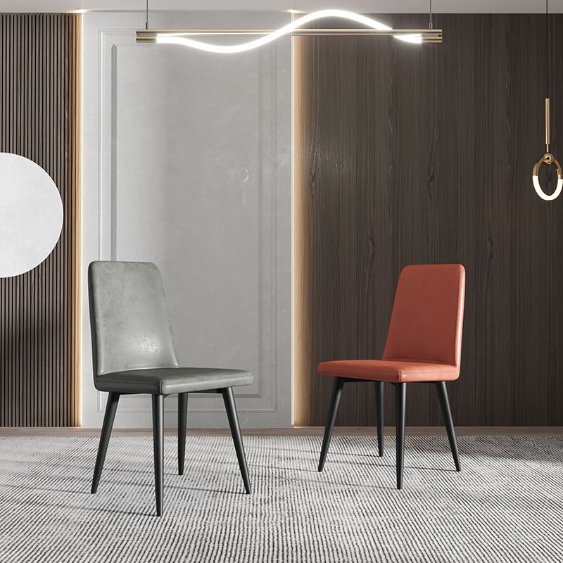 Les chaises contemporaines de salle à manger en métal ont tapissé la chaise de salle à manger de tissu de toile pour l'usage à la maison