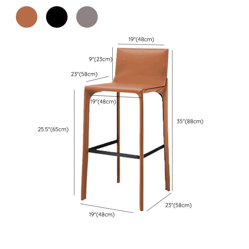Contemporary Metal Counter Height Stools with Low Back Bar Stool