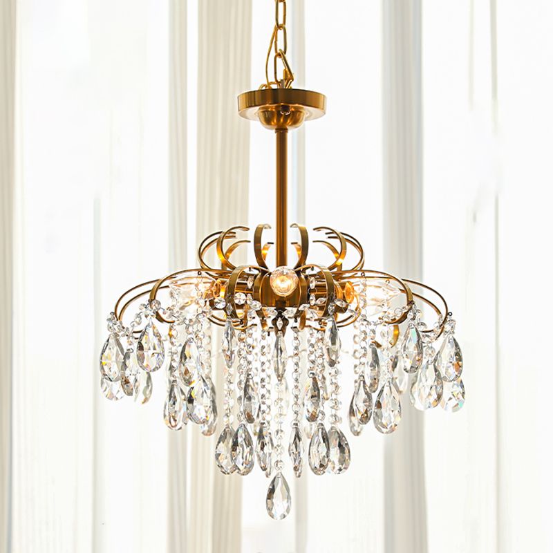 Traditional Crystal Chandelier Multi-Lights Bedroom Pendant Lamp (Without Hanging Chains)