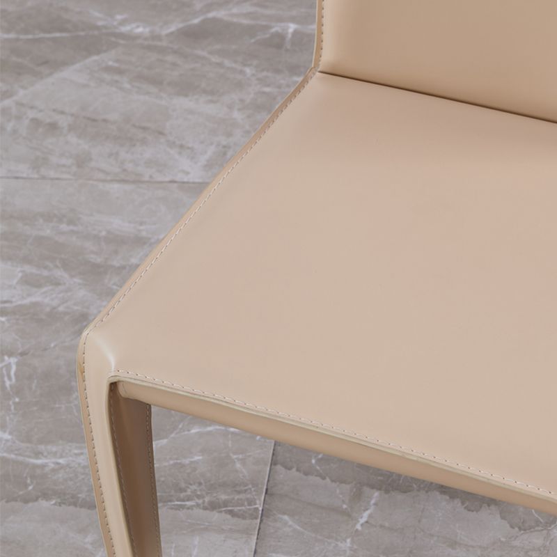 Modern Style Dining Chairs Armless Dining Chair with Metal Legs for Kitchen