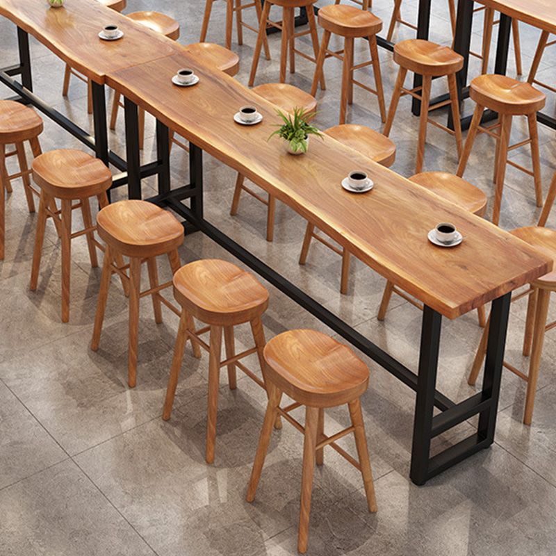 Modern Metal Base Bar Table Rectangle Bar Table with Black Base