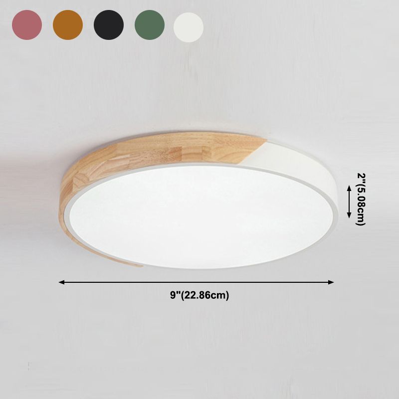 Round Shape Ceiling Lamp Modern Macaroon Iron 1 Light Flush Mount for Living Room Aisle