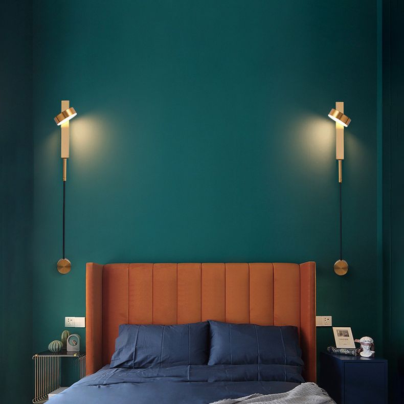 Lampada da parete da parete da muro di lettura in metallo a 1 luce per camera da letto