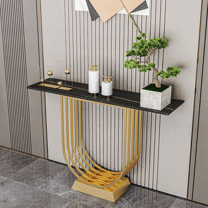 11.81 inch Wide White/Black Console Table Contemporary Console Sofa Table