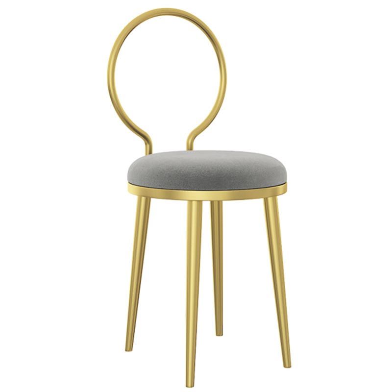 Glam Velvet Dining Chair Open Back Dining Side Furniture with Gold Legs in Matte Finish