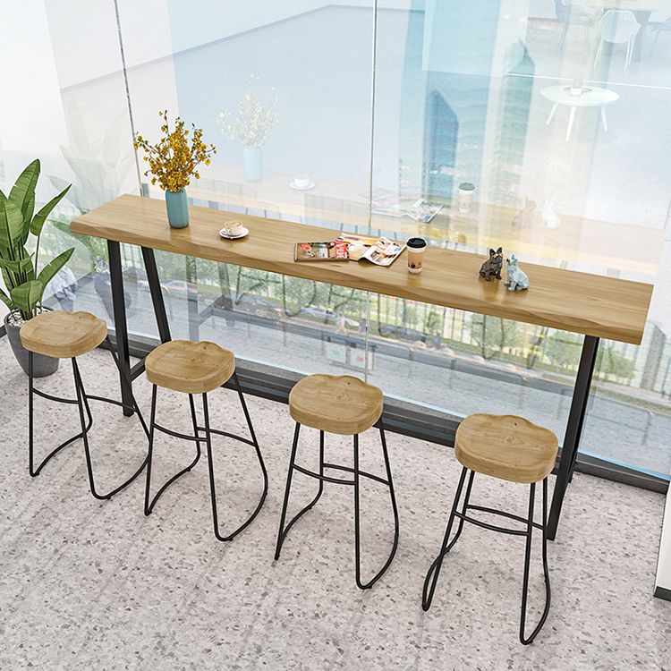 Mesa de comedor de contador interior de madera de madera maciza mesa de comedor especializada mesa de patio en natural