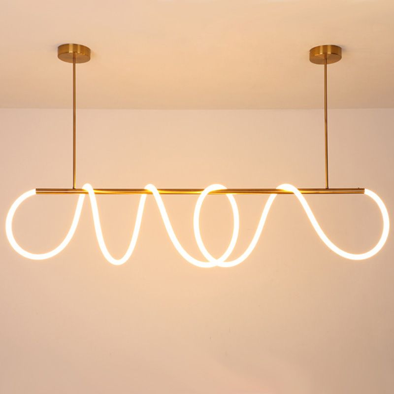 Linear Island Lighting Metal Contemporary Simplicity Pendant Lighting Fixtures for Restaurant