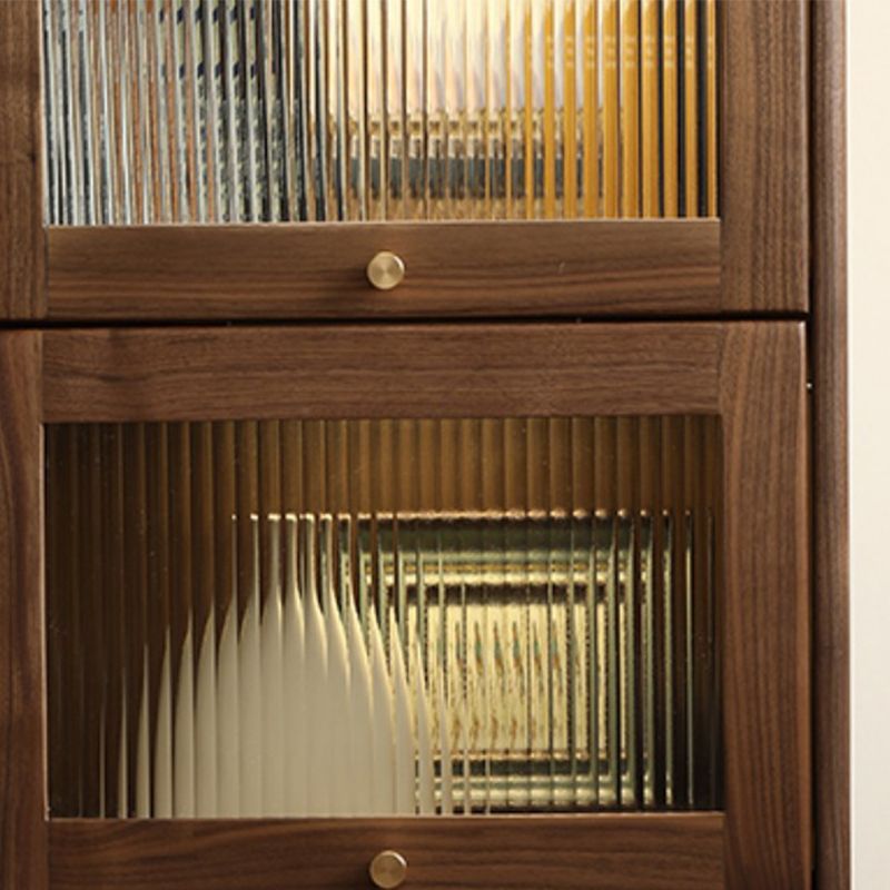 Mid-Century Modern Walnut Storage Cabinet Solid Wood Brown Storage Cabinet