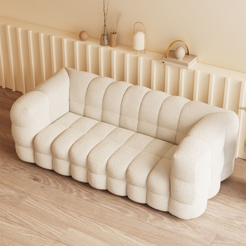 Fabric Modernism Biscuit Back Sofa 29.92" High Tuxedo Arm Sofa