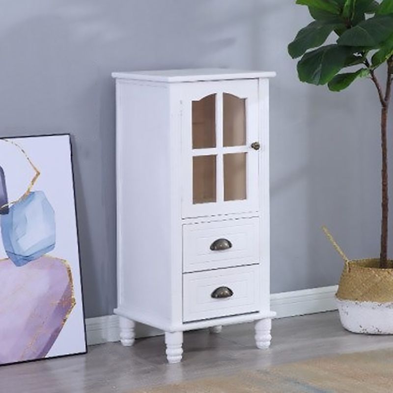 Contemporary 1 - Door 1 Shelves Glass Paned with Drawer Solid Wood Chest