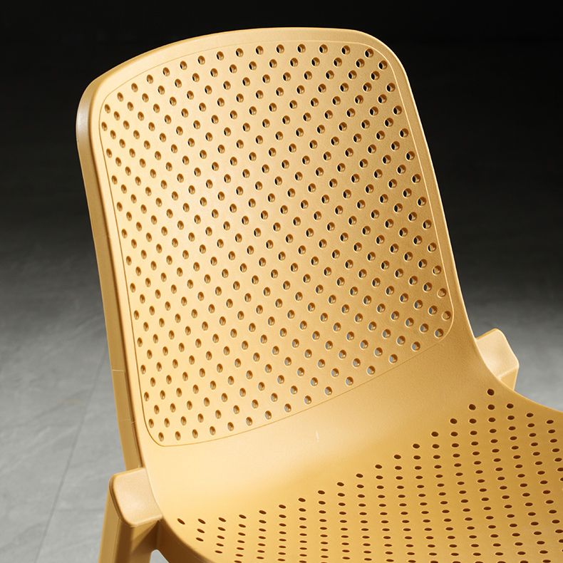 Home Contemporary Side Chair Solid Back Plastic Stackable Dining Room Chair