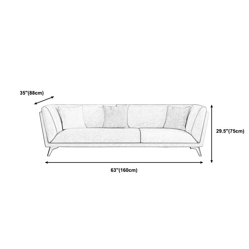 Modern Faux Leather Flared Arm Sofa and Sectional for Living Room and Bedroom