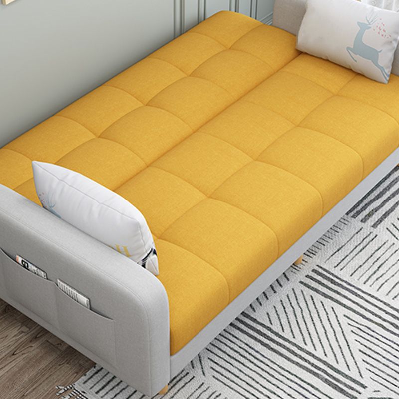 Convertible Biscuit Back Sofa Bed 32.28"High Square Arm Sofa for Apartment