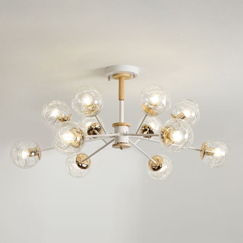 Glass Modern Chandelier Lighting Minimalistic Suspension Light for Dining Room