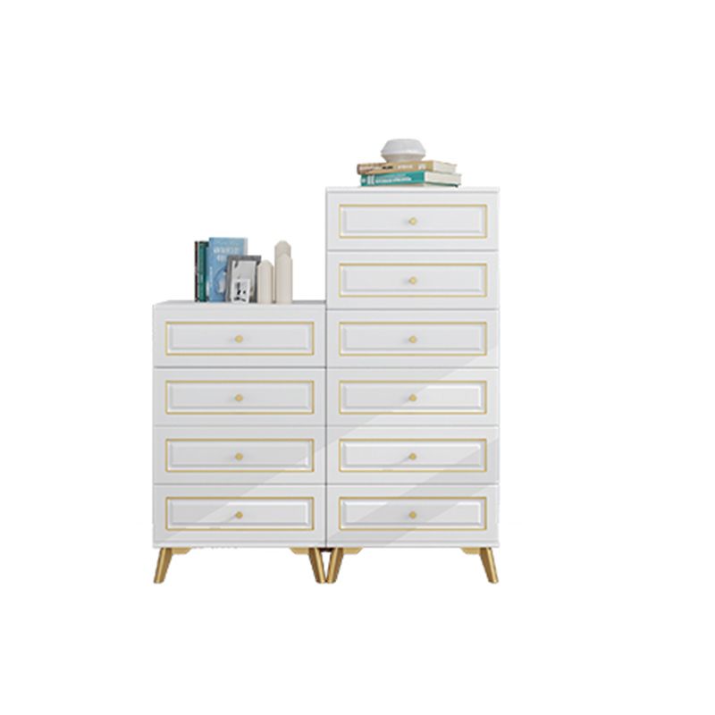 Contemporary Bedroom Storage Chest Wooden Vertical Chest with Drawers