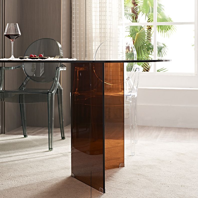 Tempered Glass Modern Free Form Indoor Table Glass Table for Dining Room