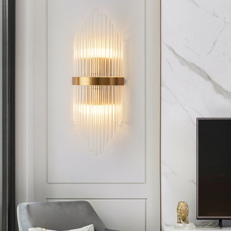 2 Lights Contemporary Crystal Wall Lighting Fixtures for Living Room