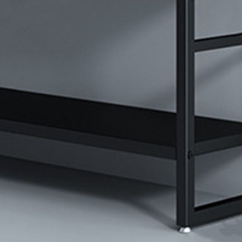 3/4/5-Shelf Iron Etagere Bookshelf Black and White Vertical Bookcase for Living Room