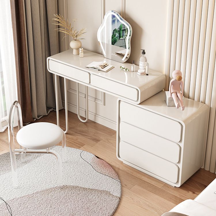 White Make-up 15.74" Wide Vanity Makeup Vanity Desk Table with 5/8 Drawers
