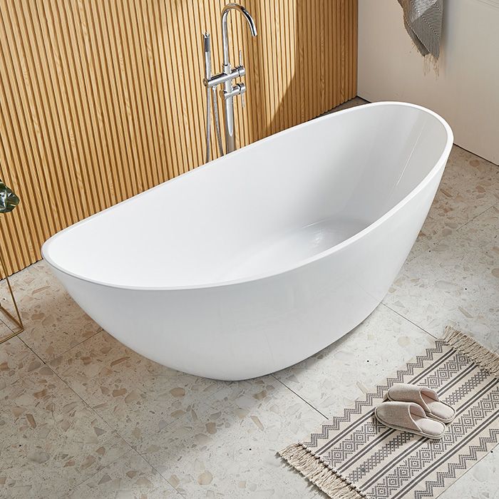 Antique Finish Oval Bathtub Stand Alone Modern Soaking Bath Tub