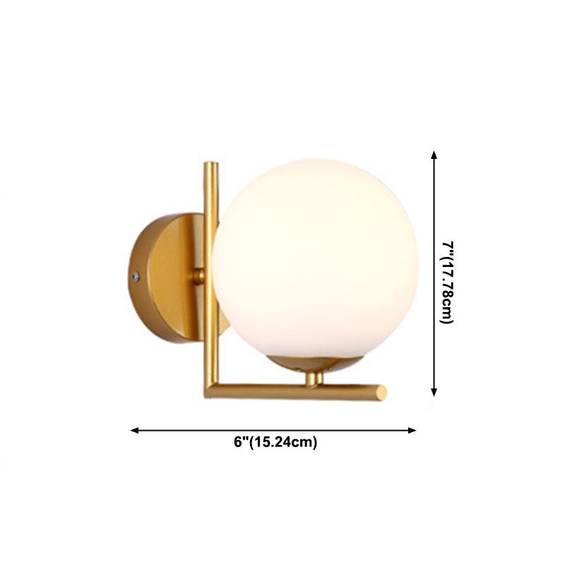 Glass Globe Wall Sconce in Modern Concise Style Wrought Iron Wall Lamp for Interior Spaces