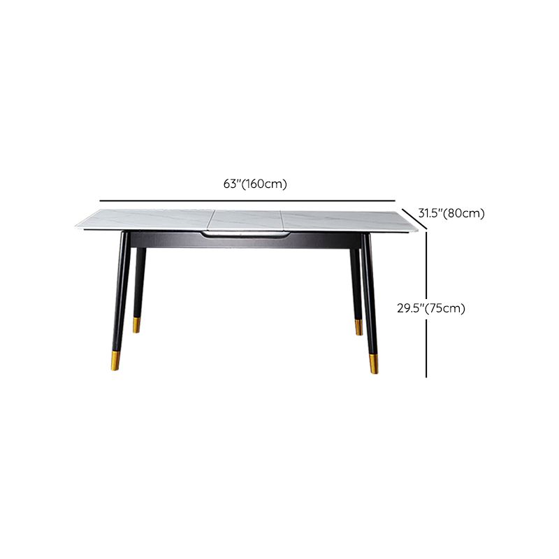Rectangle Sintered Stone Kitchen Table Home Extendable Dining Table