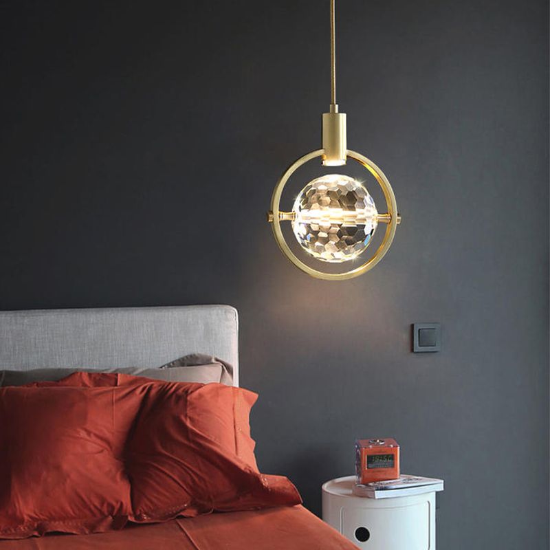 1 suspension géométrique légère pendentif de style moderne lampe à suspension en cristal