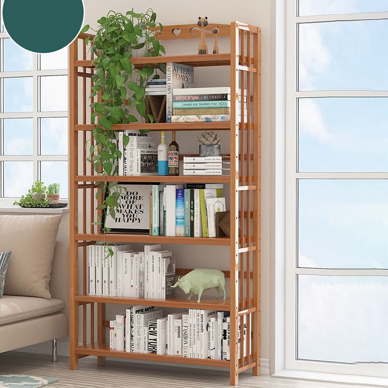 Contemporary Bookcase Open Shelf Bamboo Vertical Shelf Bookcase