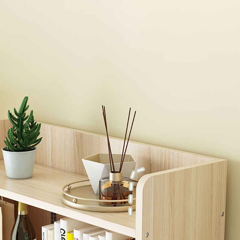 Modern Floor Shelf Bookcase Closed Back Wood Book Shelf for Home