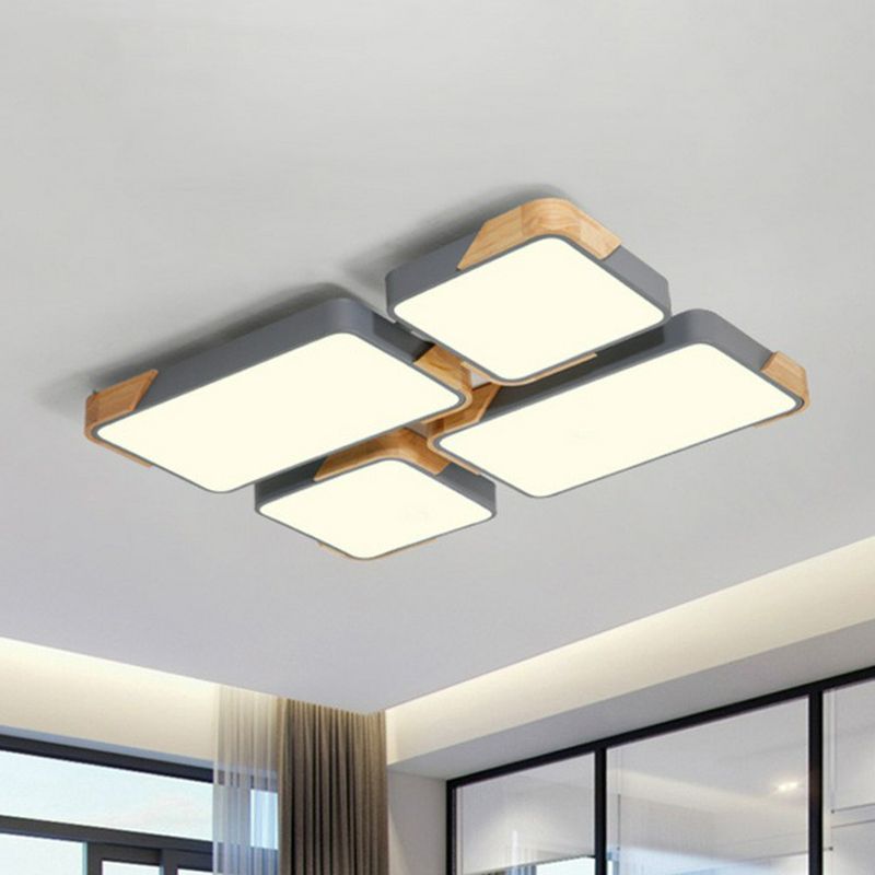 Rectángulo de empalme nórdico de vaciado de luz de techo de techo de luz de techo LED de iluminación de montaje de LED