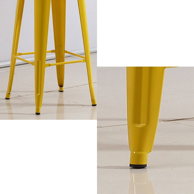 Industrial Iron 30" Barstool Indoor Stackable Tall Stool with Square Seat