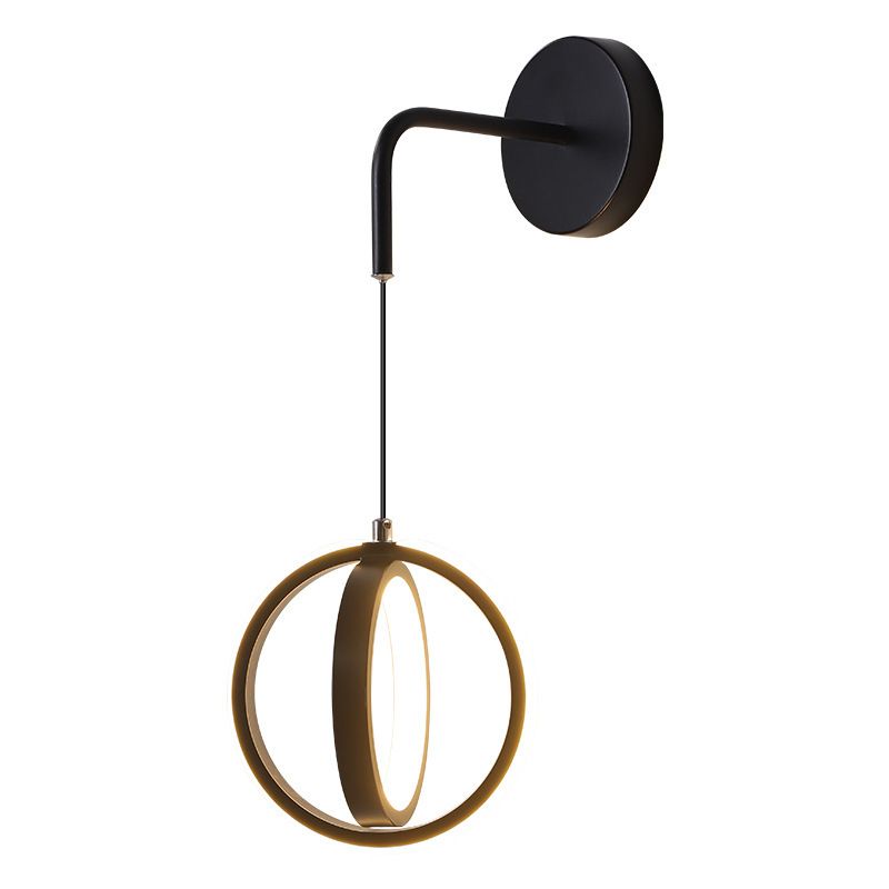 2-Lights Metal Geometric Wall Light Modern Hanging Wall Sconce for Bedroom