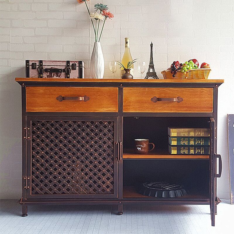 2 - Drawer 31.5" Tall Chest Metal & Wood 2 - Door Storage Cabinet