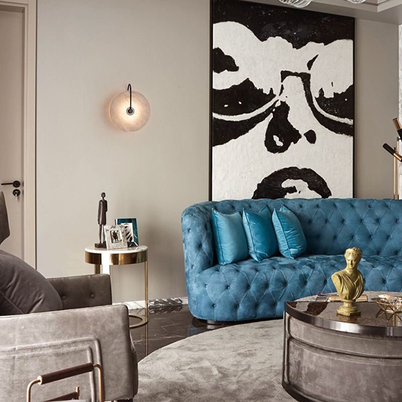 Modern Style Round Wall Mounted Lamps Stone 1 Light Wall Lighting Ideas