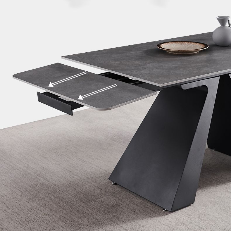 Modern Scalable Dinette Set 1/4/5/7 Pieces Grey Sintered Stone Top Dining Table Set